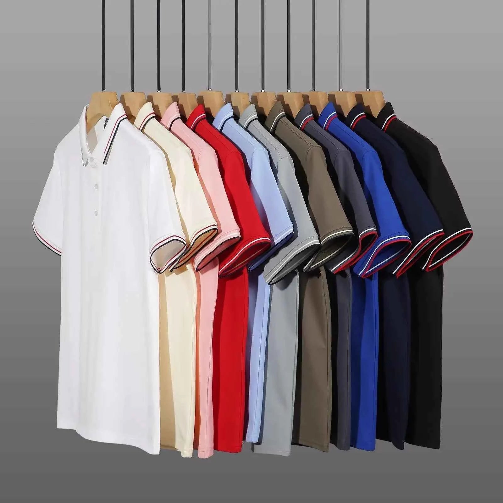 Men's POLO T-shirt Short sleeve shirt 5XL high stretch ice silk summer business casual non-ironing solid color anti-wrinkle