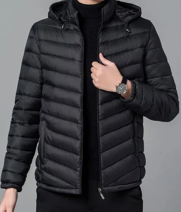 Man Padded Coat Hooded Down Jackets For Men Lightweight Puffer Padding