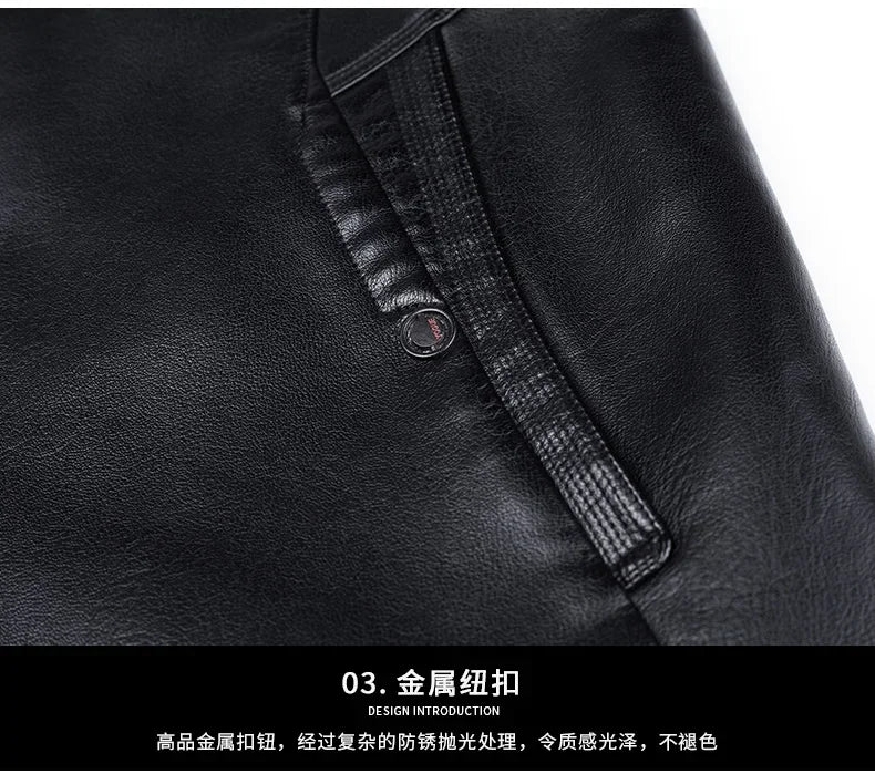 Men's Fur One Casual Thickened Motorcycle Jacket Men's Fashion Leather