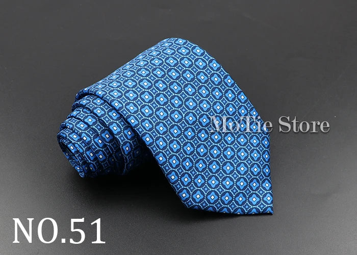 Men's Fashion Silk Tie 7. Soft Novelty Tie Blue Green Orange Color Tie