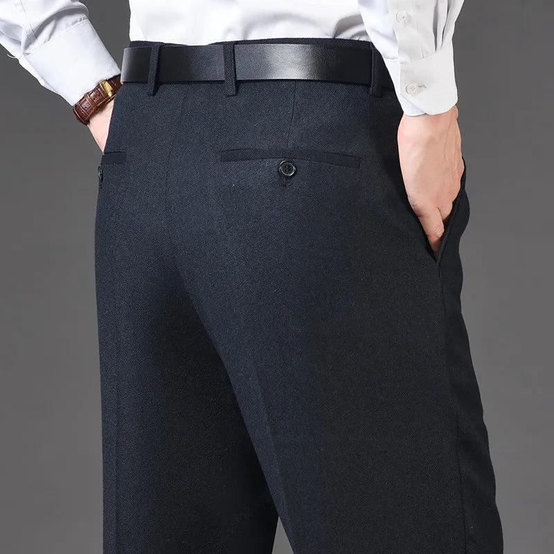 Wool Dress Pants Men | High Waist Trousers | Formal Suit Pants