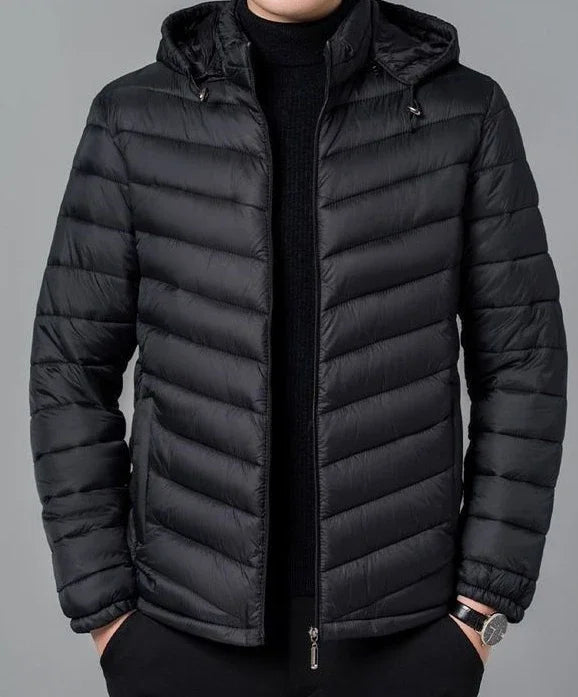 Man Padded Coat Hooded Down Jackets For Men Lightweight Puffer Padding