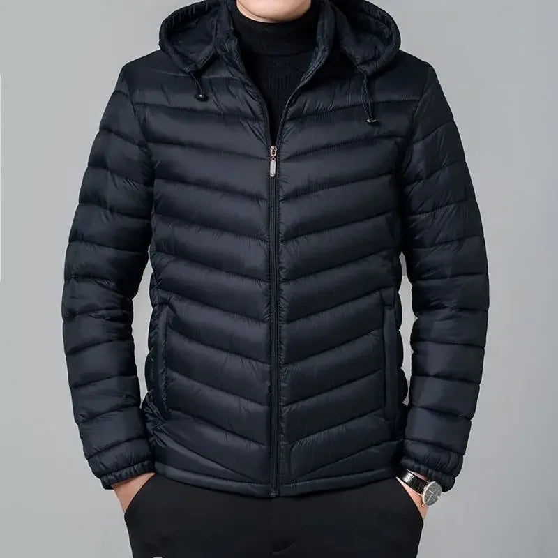 Man Padded Coat Hooded Down Jackets For Men Lightweight Puffer Padding