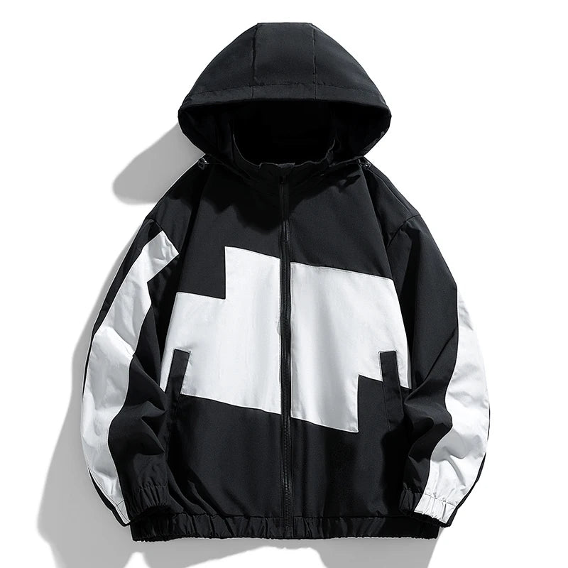 Couple Clothing Autumn Winter Men's Jacket with Fleece Hooded Patchwork Windproof Warm Women Coat
