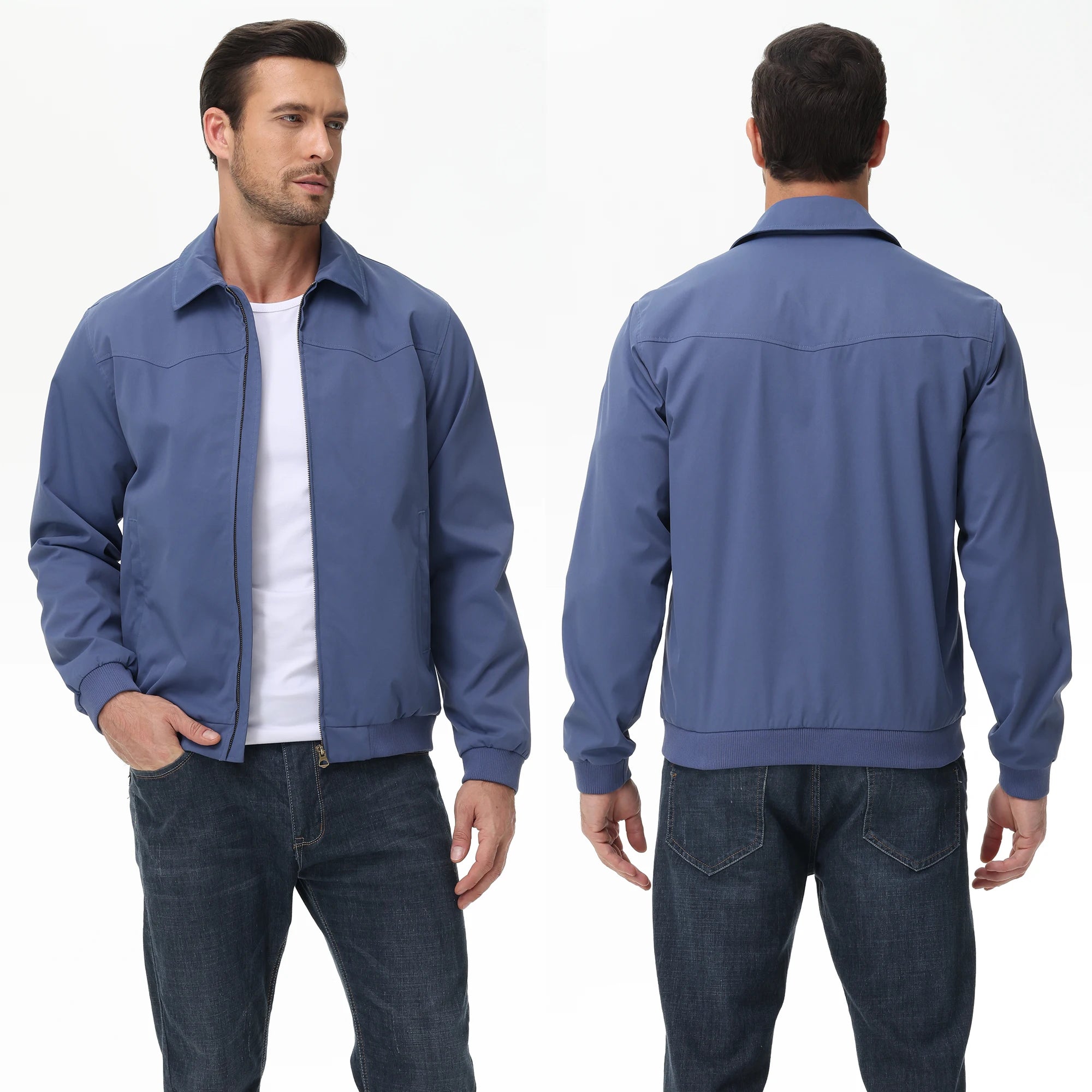 Men's Business Casua Jacket, Autumn Winter Windbreaker Waterproof Warm