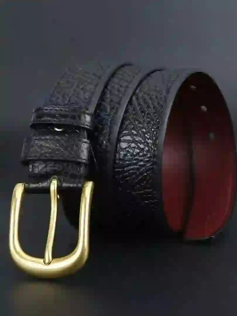 Men's leather belt made of buffalo hide, high-end trousers belt, durab