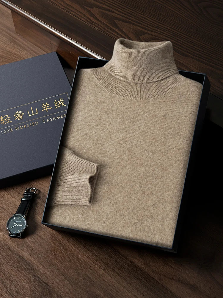 Cashmere Turtleneck Sweater | Men’s Cashmere Pullover | Casual Knitwear