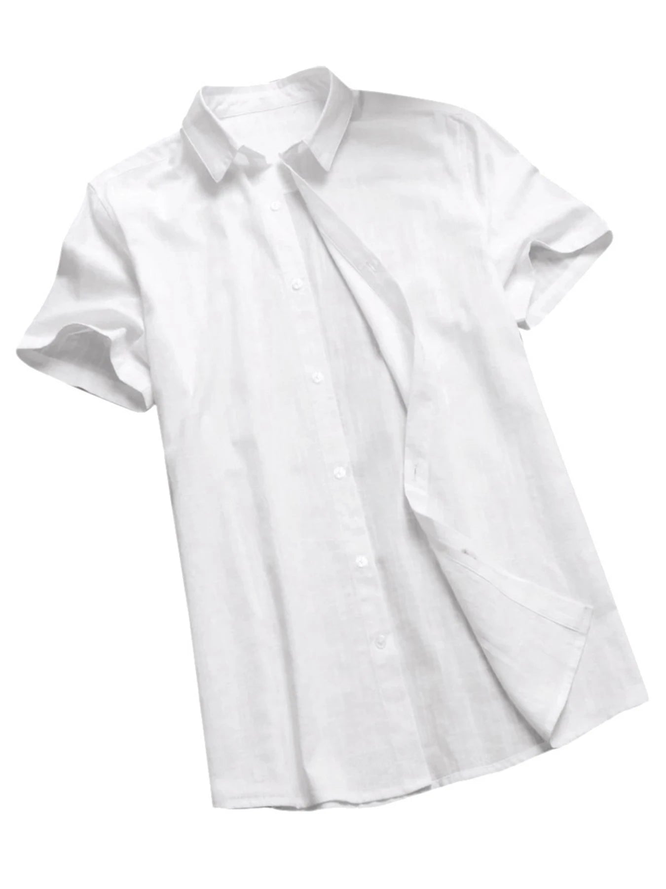 Men's Casual Short Sleeve Shirts Leisure Street Wear Lapel Button-down