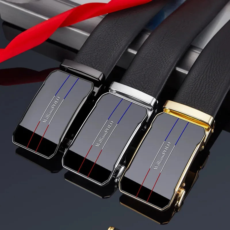 Men's belt automatic buckle Leather  Automatic buckle men's leather belt Fashion gift cowhide business casual