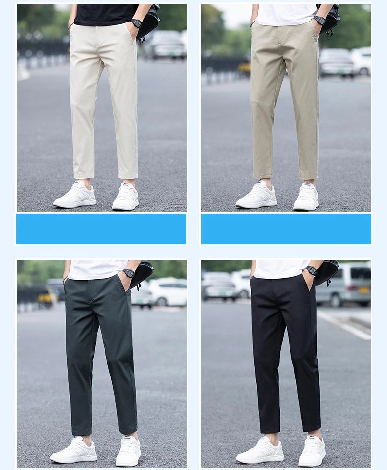 Men's Clothes Spring Summer Thin Casual Pants Men Slim Fashion Stretch