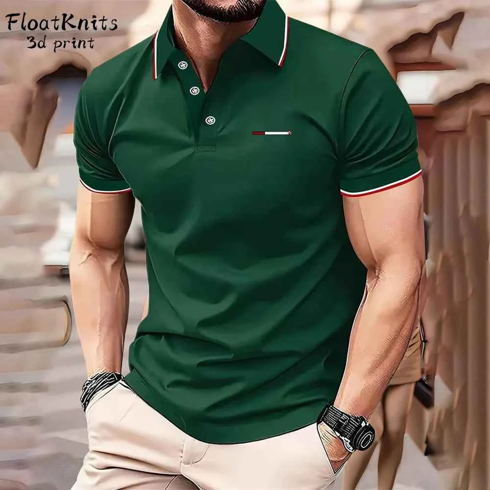 Business Mens Polo Shirts Fashion Lapel Polo Shirt for Men New in Tops & Tees Men's Clothing Short Sleeve Tee Street Man T Shirt