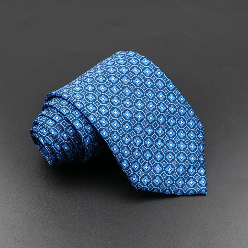 Men's Fashion Silk Tie 7. Soft Novelty Tie Blue Green Orange Color Tie