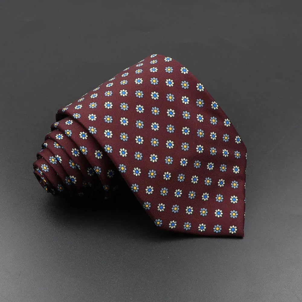 Men's Fashion Silk Tie 7. Soft Novelty Tie Blue Green Orange Color Tie