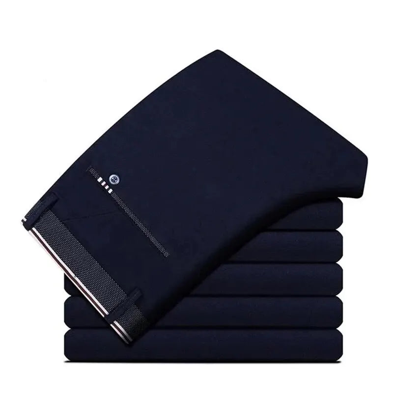 Men's Elastic Straight Pants Business Casual Long Suit Pants Male Form