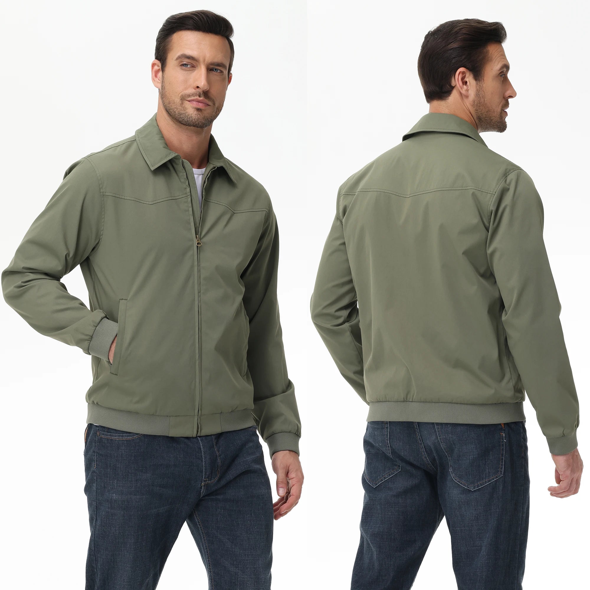 Men's Business Casua Jacket, Autumn Winter Windbreaker Waterproof Warm