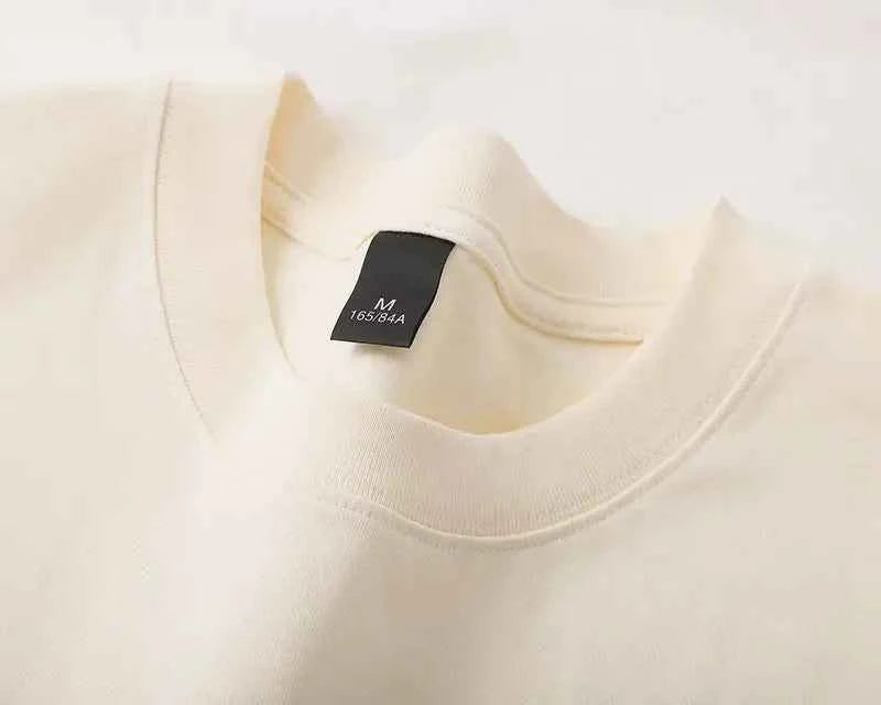 Cotton 600G Heavyweight Pure Cotton Short Sleeved T-shirt for Men and Women Half Sleeved Summer Solid Color Thick Loose T-shirt