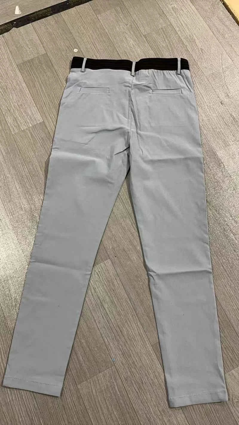 New Men's Casual Work Pants Business Cotton Trousers Spring Autumn Solid Color Pants Elegant Slim Fit Versatile Long Pants Male