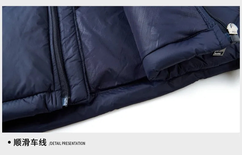 Top Grade Designer New Brand Men Parka Jacket Casual Fashion Hooded Pu