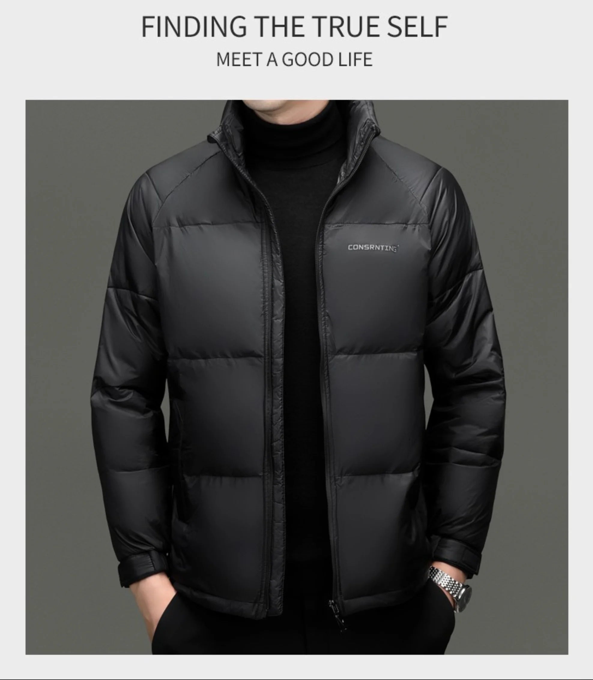 Top Grade Designer New Brand Men Parka Jacket Casual Fashion Hooded Pu