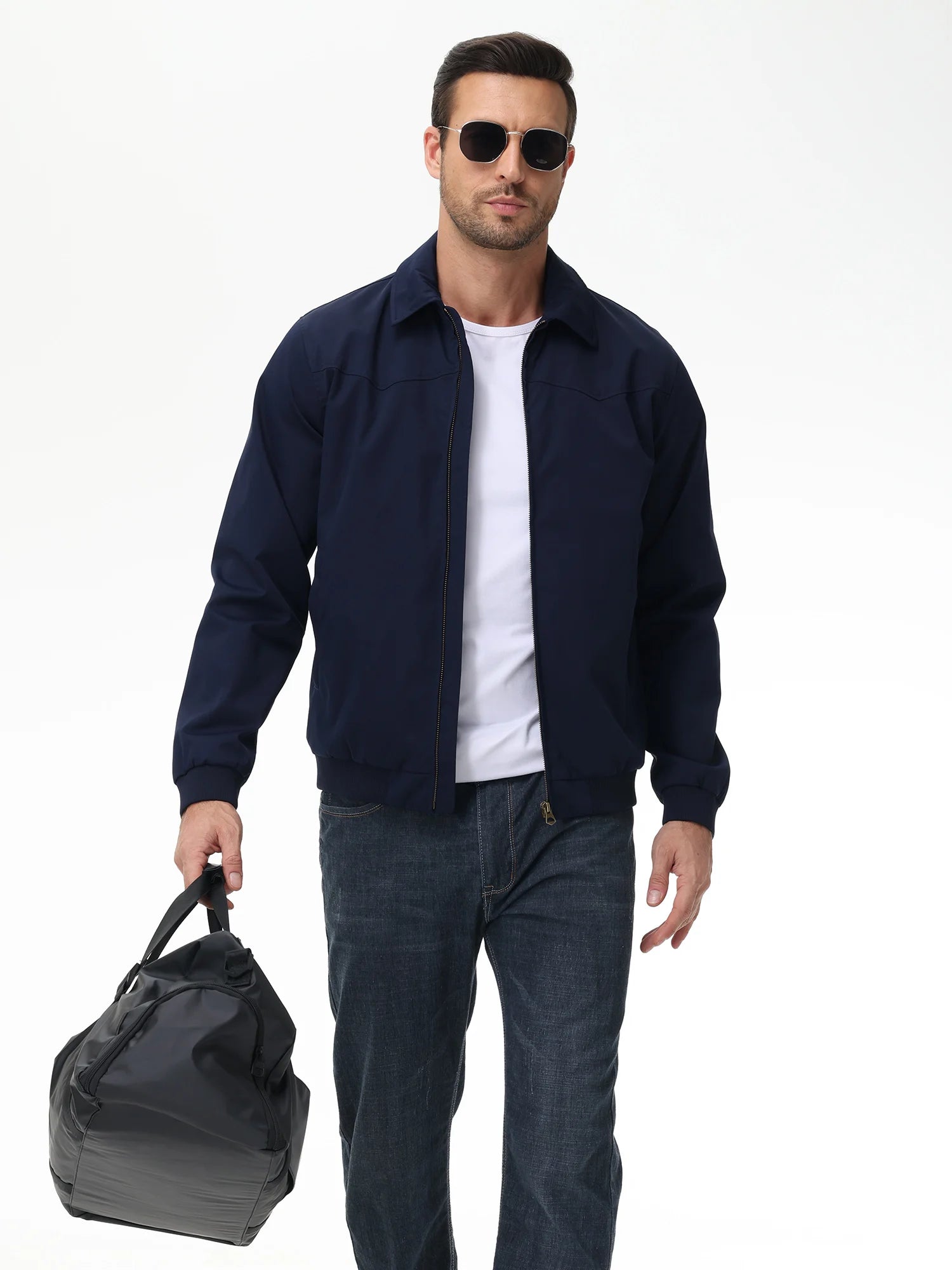 Men's Business Casua Jacket, Autumn Winter Windbreaker Waterproof Warm