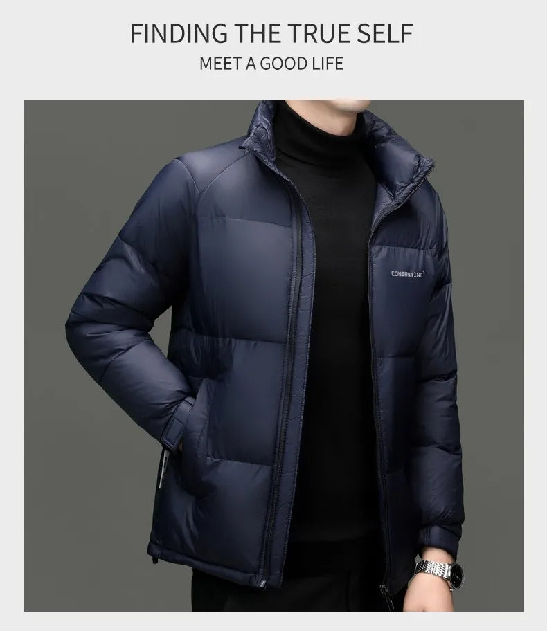 Top Grade Designer New Brand Men Parka Jacket Casual Fashion Hooded Pu