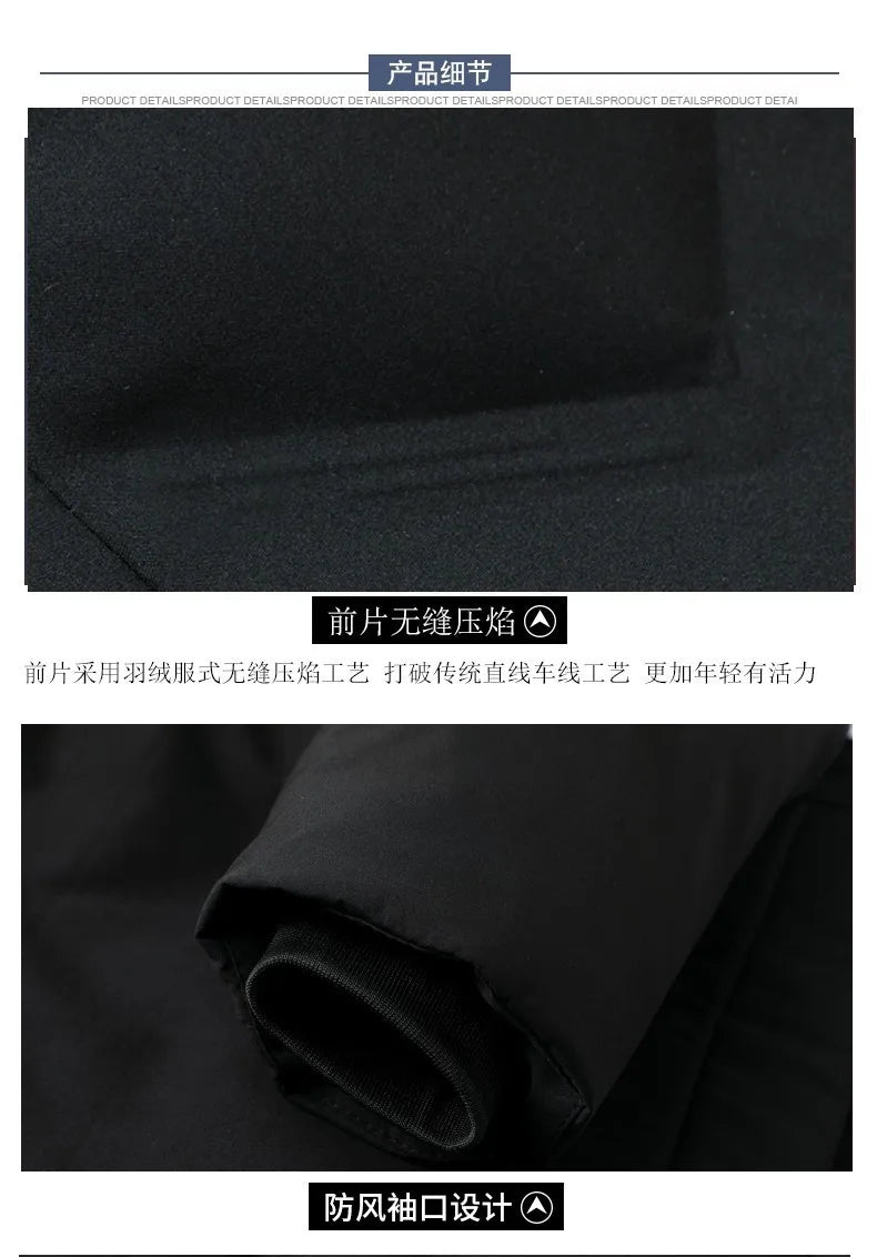 Top Grade Designer New Brand Men Parka Jacket Casual Fashion Hooded Pu
