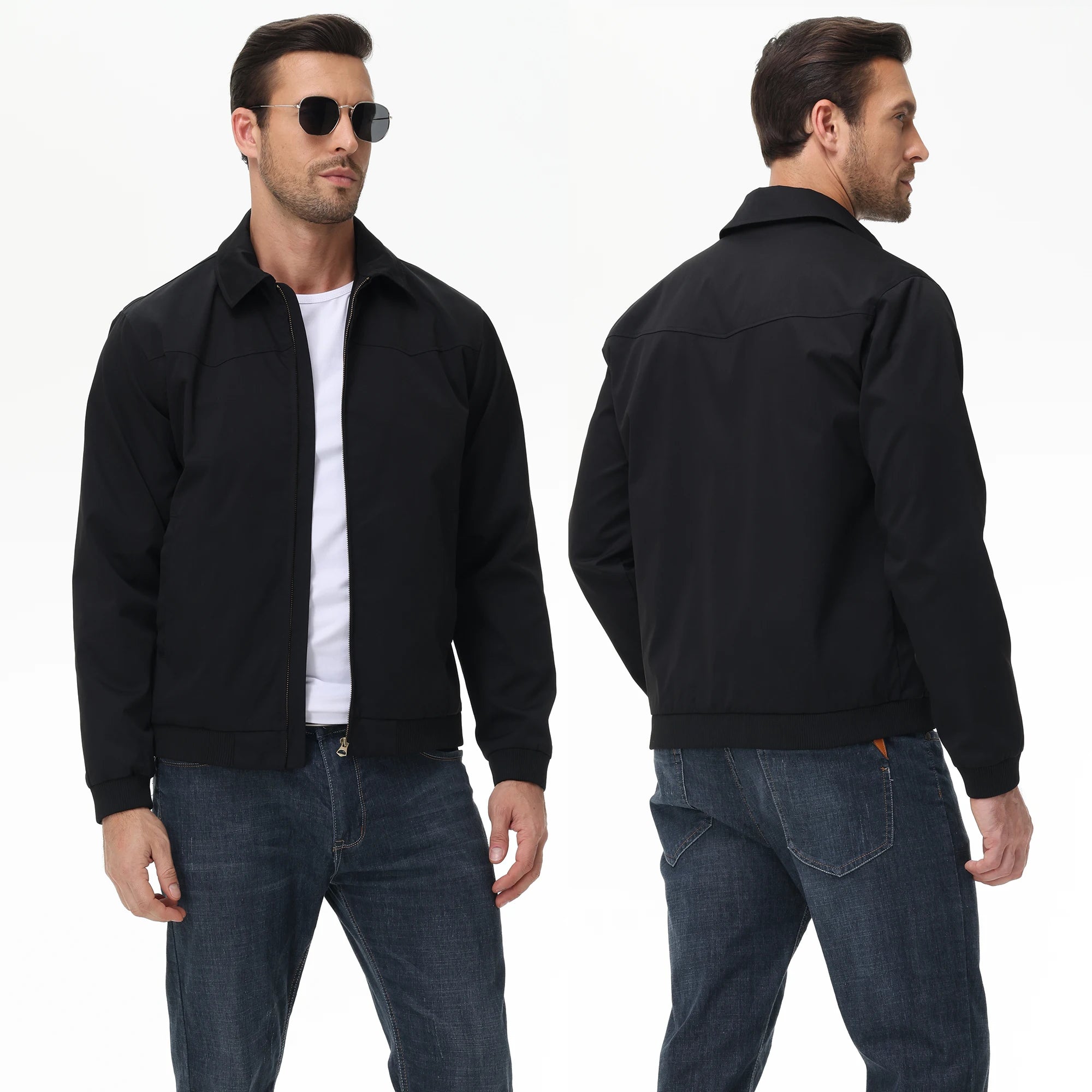 Men's Business Casua Jacket, Autumn Winter Windbreaker Waterproof Warm