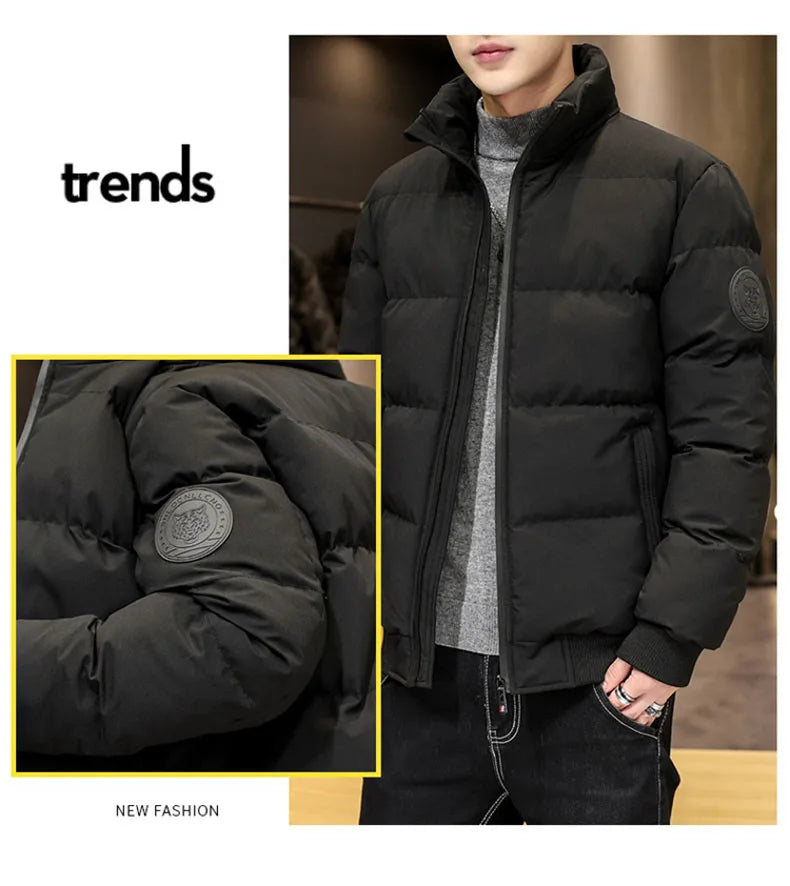 Puffer Jacket Men Warm Coats Thick Fashion Casual Winter Man Jackets C