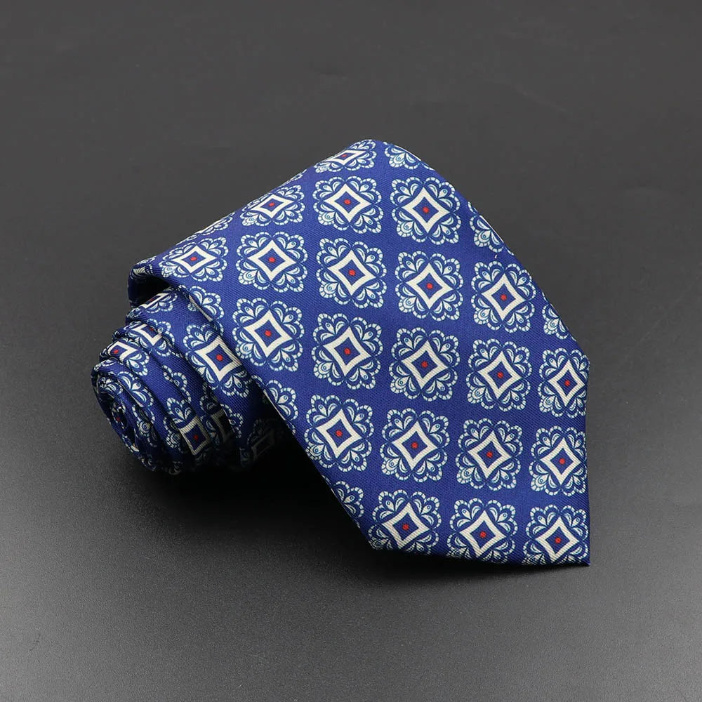 Men's Fashion Silk Tie 7. Soft Novelty Tie Blue Green Orange Color Tie