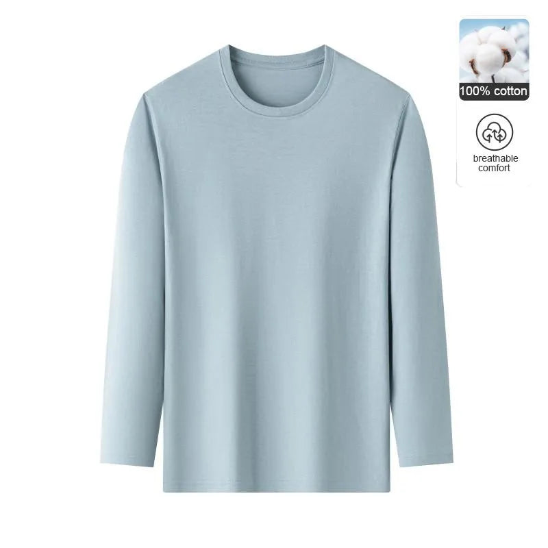 Toppkvalitet 100 % bomull Modemärke Enfärgade rundhalsade T-shirts Nya M