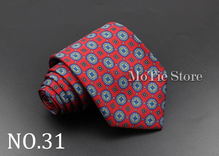 Men's Fashion Silk Tie 7. Soft Novelty Tie Blue Green Orange Color Tie